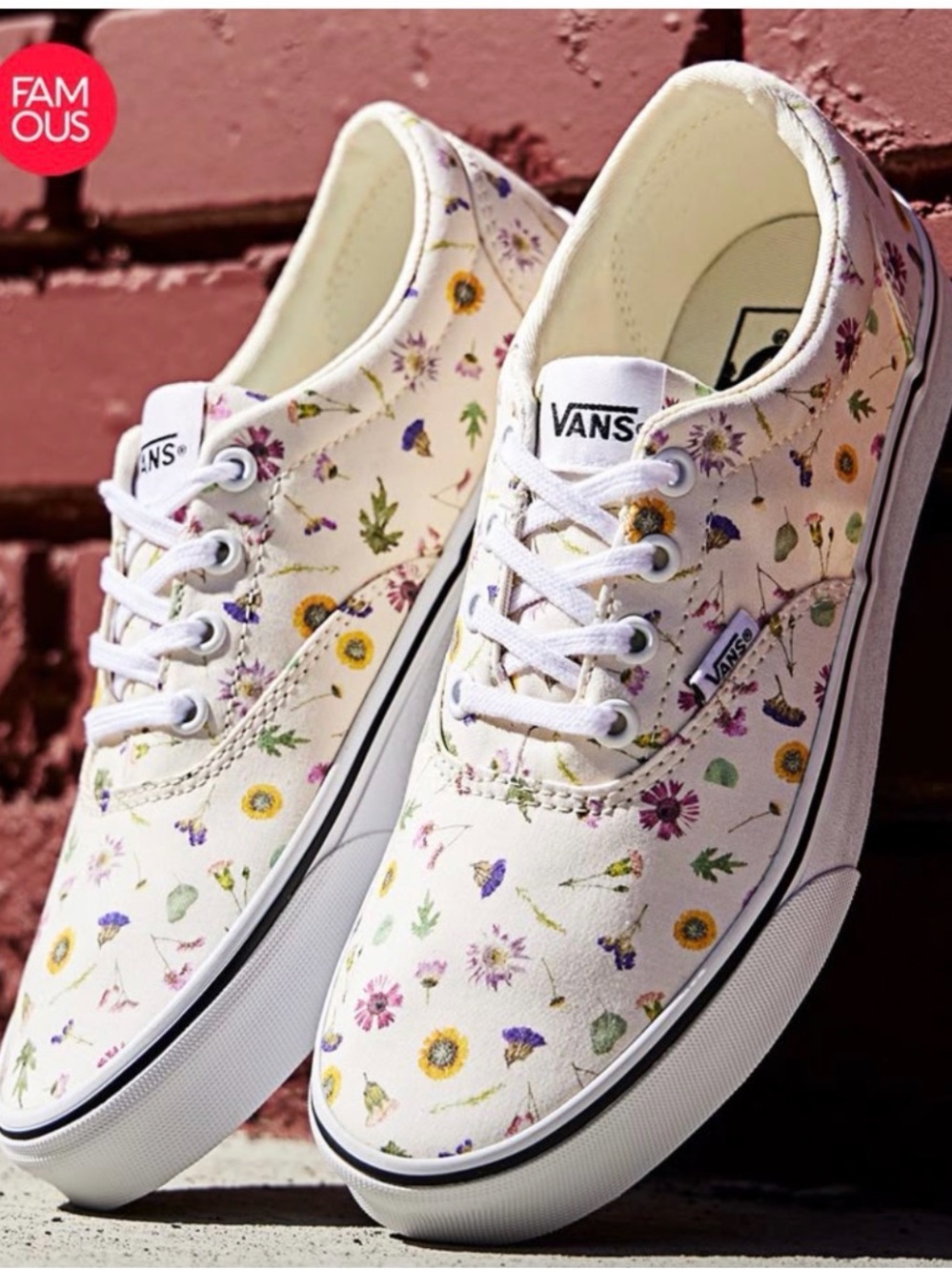 Vans Doheny Floral Canvas Sneakers in Cream with Multicolor pressed Flower print